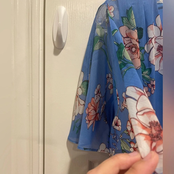 Jessica Howard Women’s Maxi Dress Sz 6 Blue Floral Boho Feminine Whimsical Flowy - Picture 5 of 12